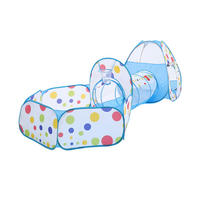 SPIELPLATZ 2 in 1 Faltbar Kinderzelt Bällebad Basketballkorb Polyester Multicolor - Multicolor, Kunststoff (270/90/120cm) - Livingandhome