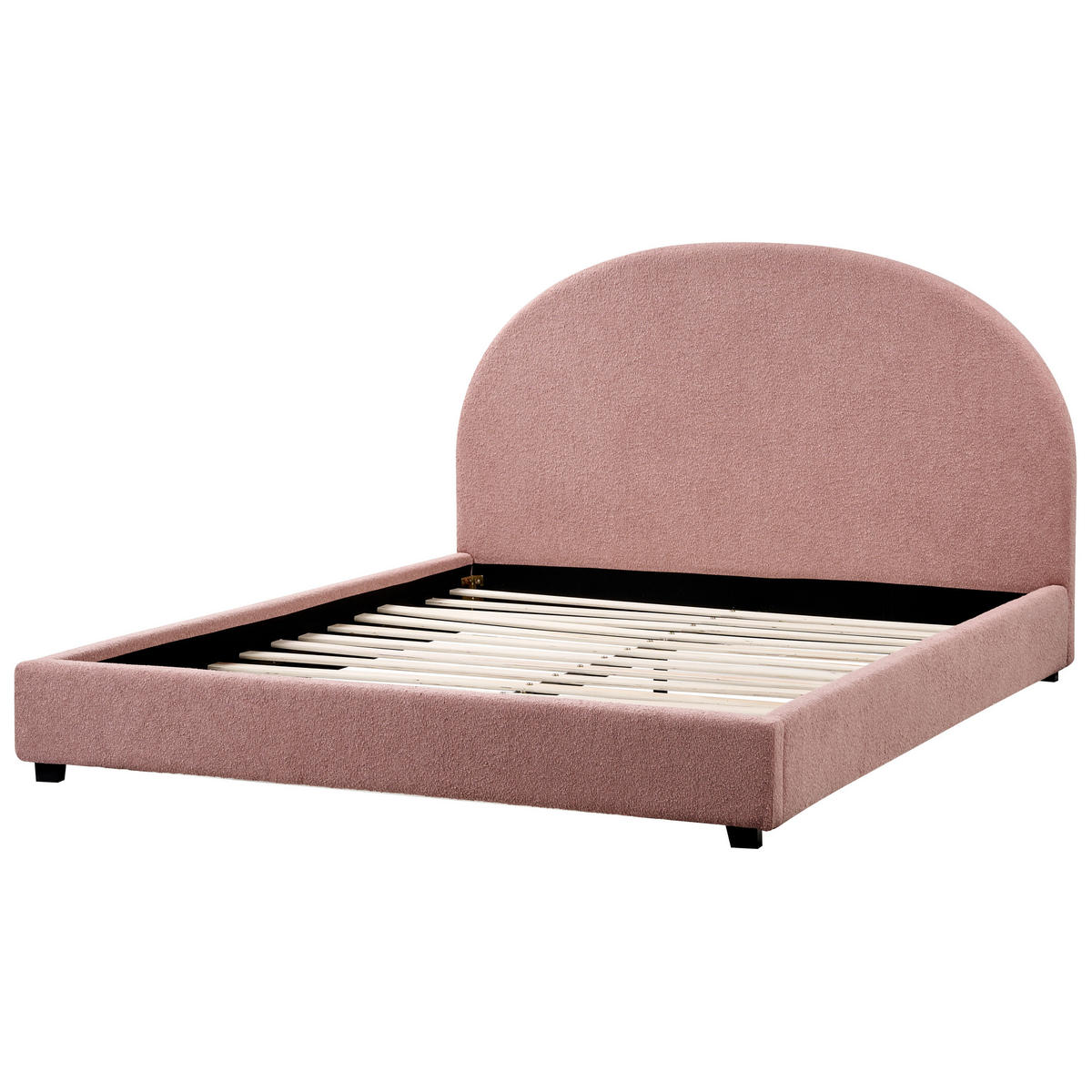 BETT mit Lattenrost 160/200 cm Pastellrosa Vaucluse - Pink, Textil (160/200cm) - Beliani