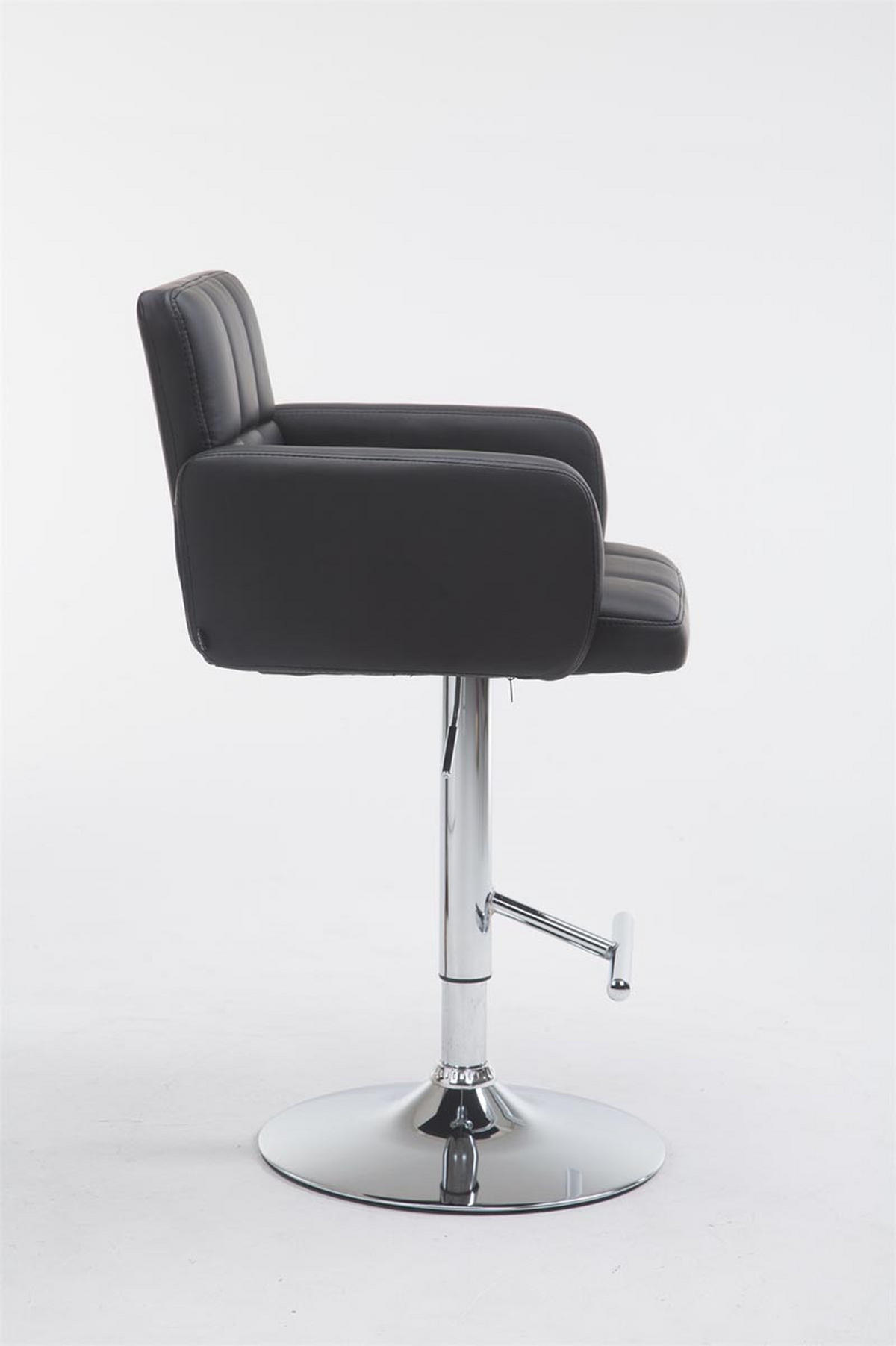 BARHOCKER Lederlook schwarz - Chromfarben/Schwarz, Textil/Metall (60/93/56cm) - CLP