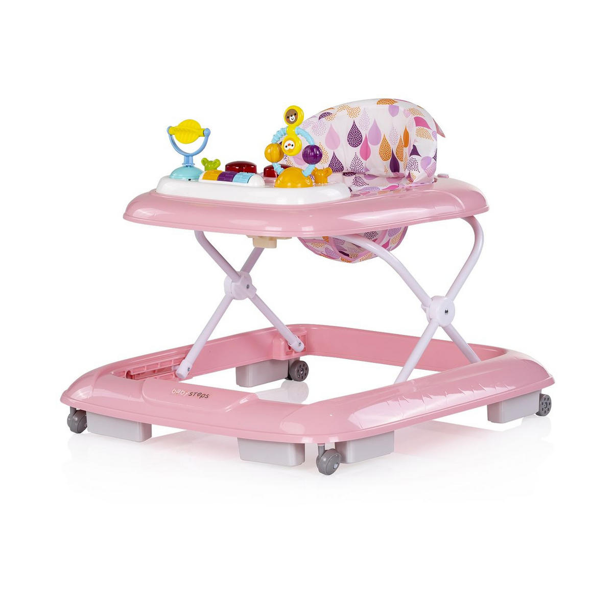 LAUFLERNHILFE Baby Steps Musik rosa Spielpanel Räder Stopper klappbar Licht - Rosa, Kunststoff (59/54/70cm) - Chipolino