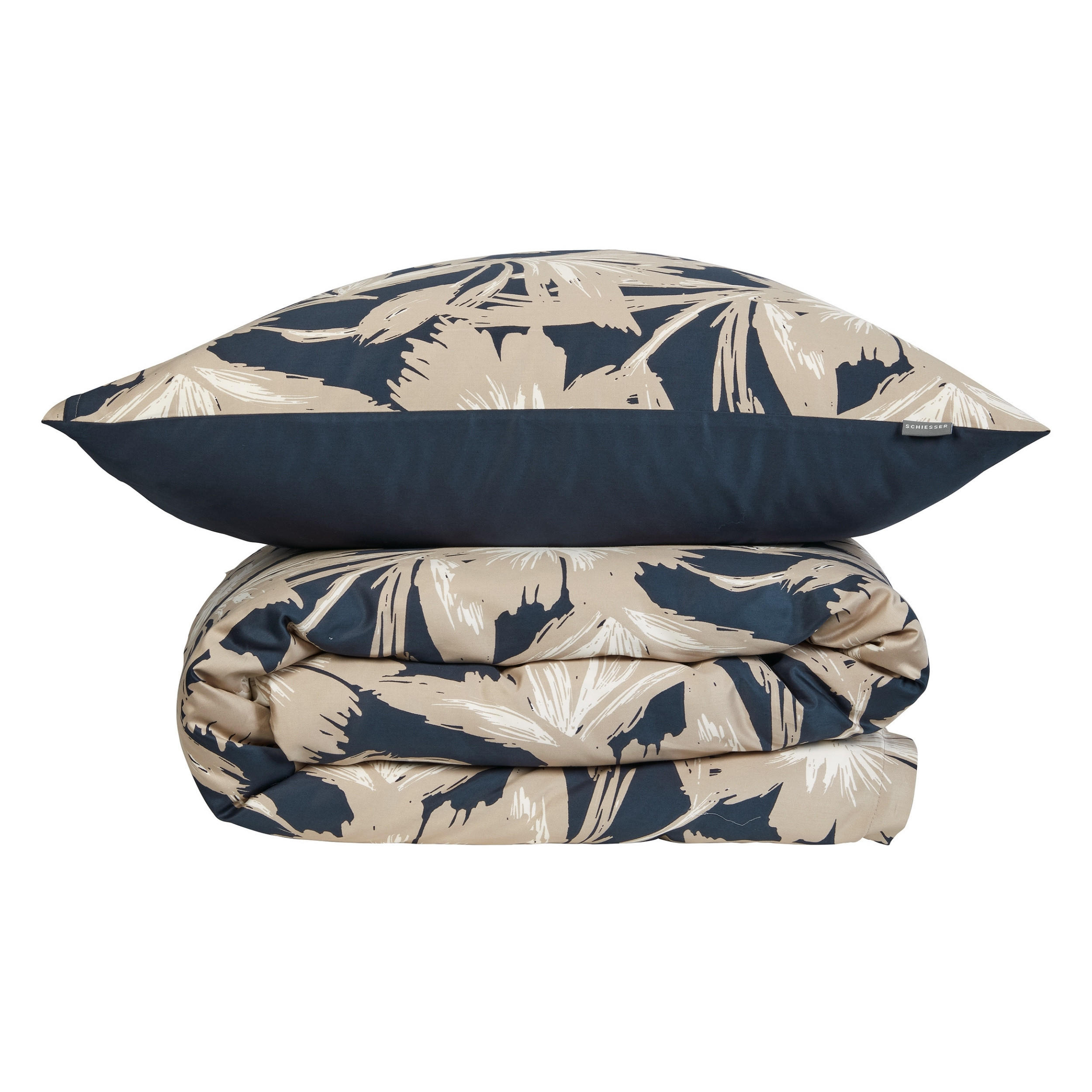 BETTWÄSCHESET Artistic - Baumwollsatin - 2-teilig - 135 x 200 cm - Dunkelblau - Dunkelblau, Textil (135/200cm) - SCHIESSER