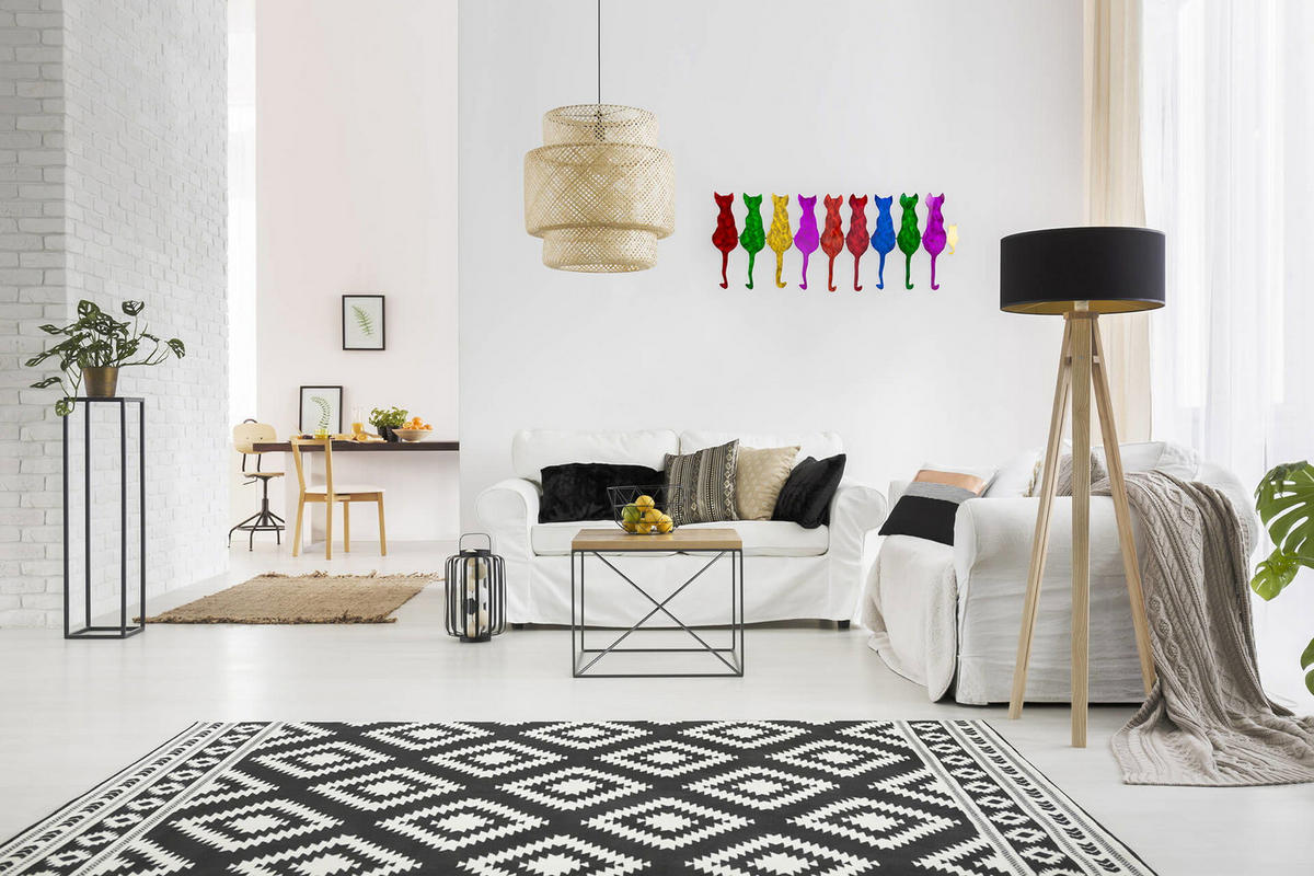 WANDDEKO Bunt 116/46 cm - Multicolor, Metall (3/46/3cm) - KUNSTLOFT