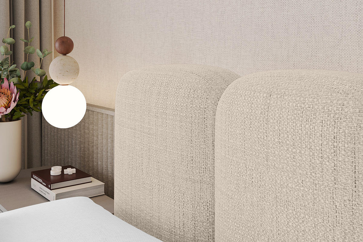 BOXBETT mit Matratze H3|H4 - NINA KING - 160x200 cm - Beige - Beige, Holzwerkstoff (160/200cm) - ALTDECOR