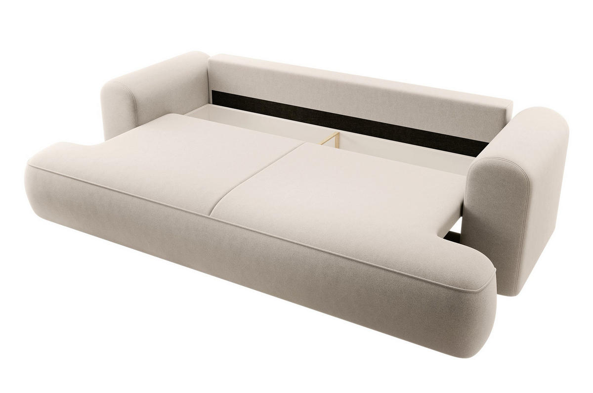 SCHLAFSOFA Ovo Hellbeige Velours - Beige, Textil (250/97/110cm) - Selsey