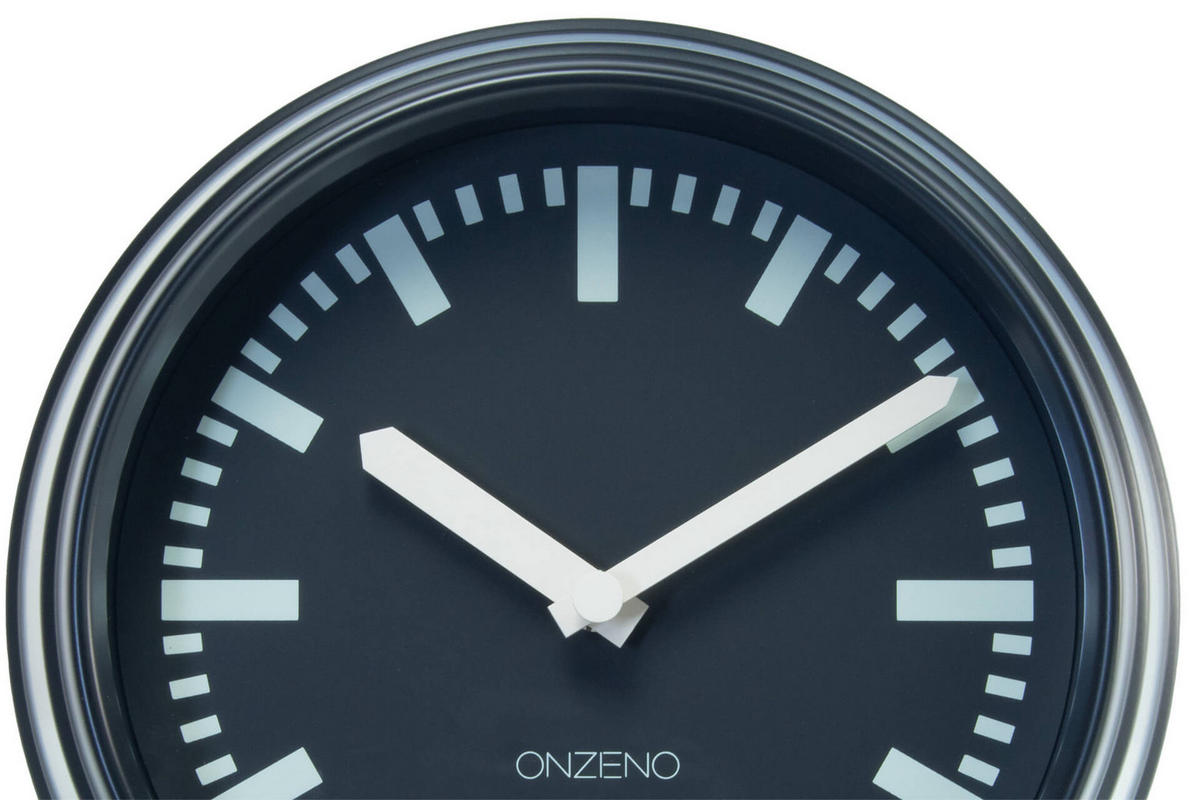 WANDUHR Design Schwarz 24/24 cm - Schwarz, Glas (0.58/24/5cm) - ONZENO