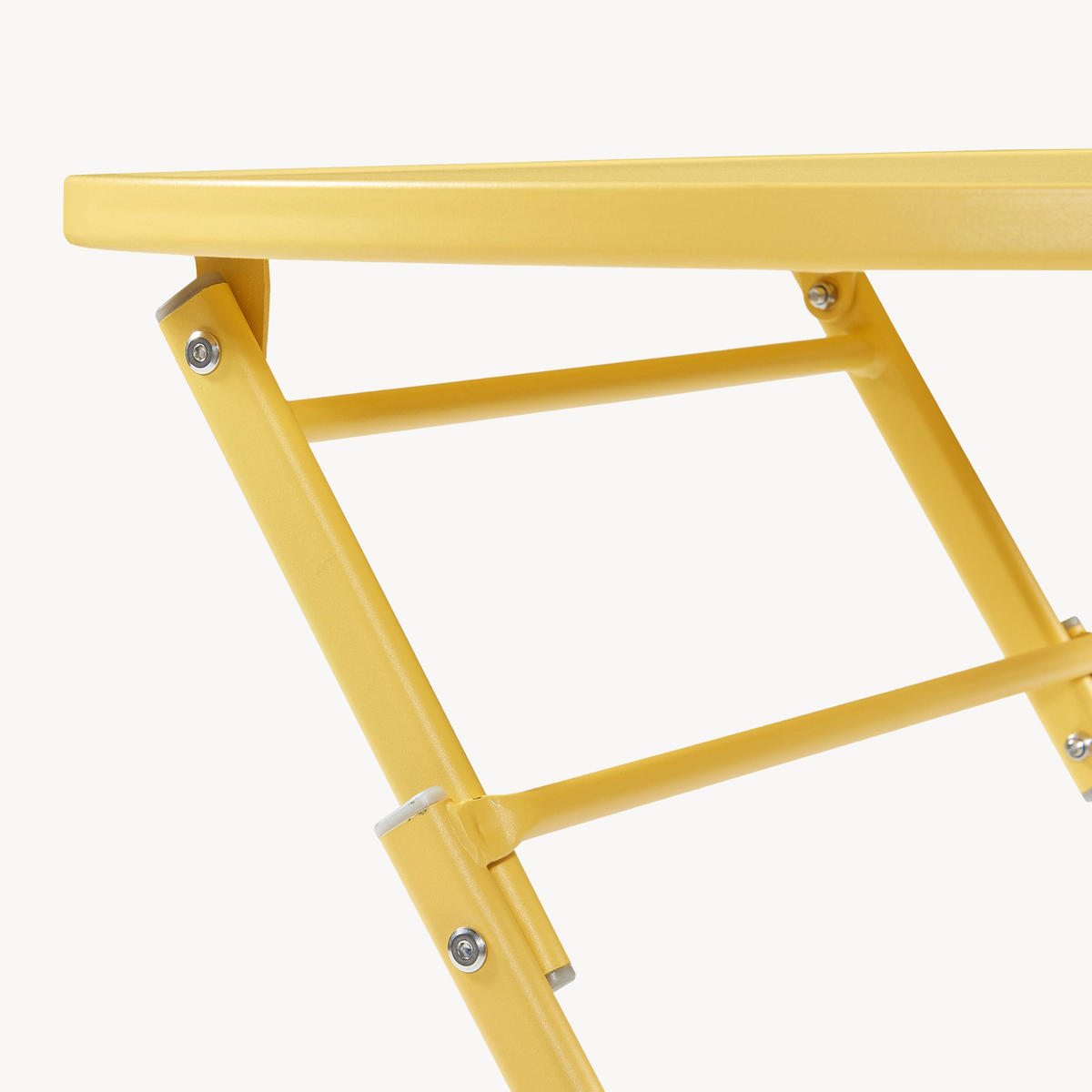 SKLÁDACÍ ZAHRADNÍ STŮL Sande - žlutá, kov (62/62/71cm) - [en.casa]