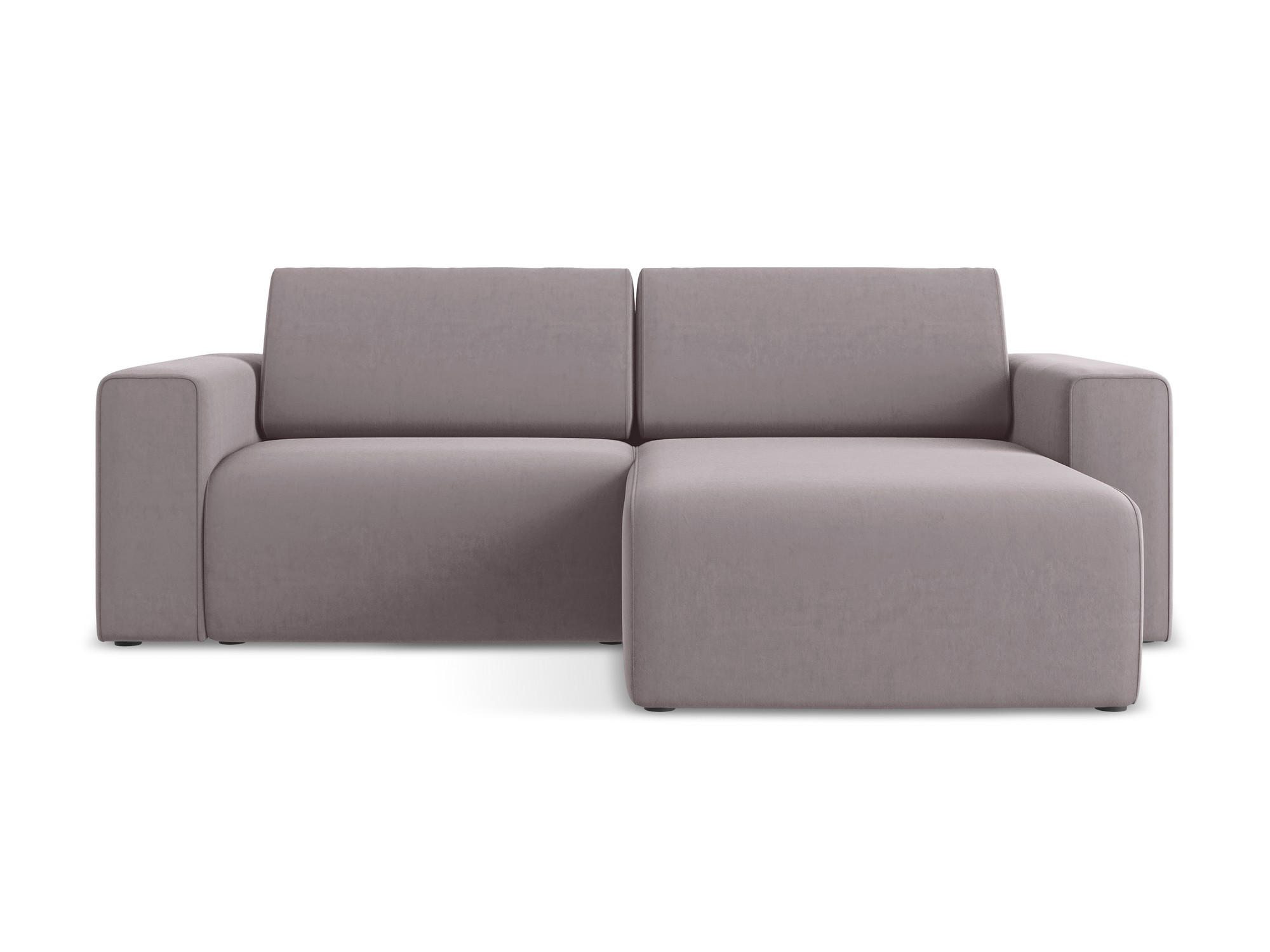 ECKSOFA Rechts Samt Stoff Violett - Lila/Flieder, Kunststoff/Textil (224/167cm) - Makamii