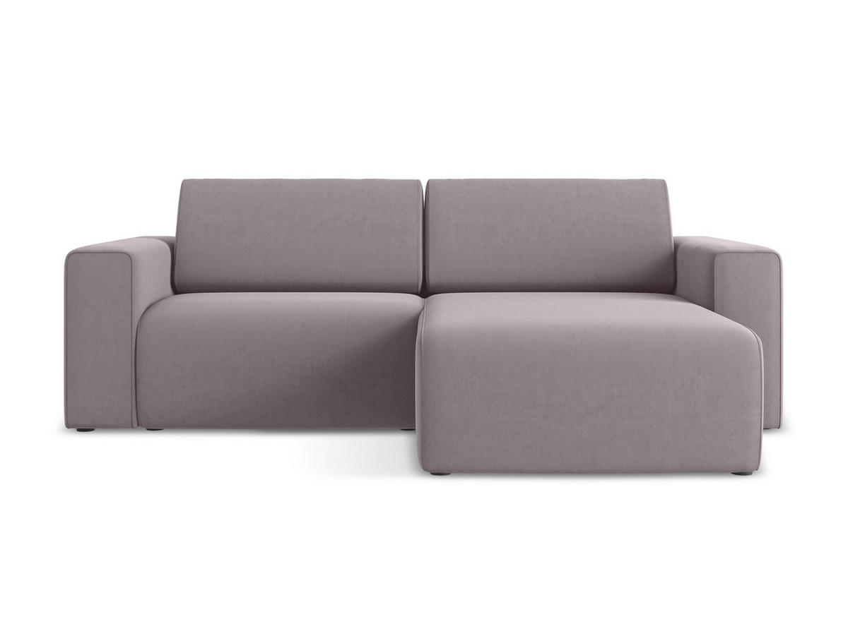ECKSOFA Rechts Samt Stoff Violett - Lila/Flieder, Kunststoff/Textil (224/167cm) - Makamii