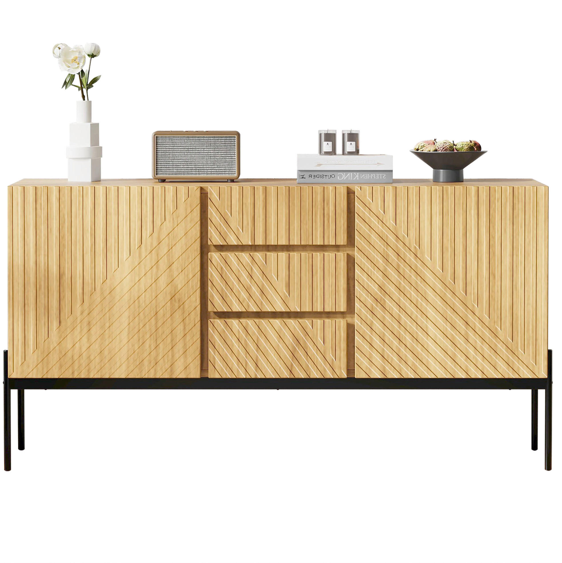 SIDEBOARD 140/40/75 cm Naturfarben aus Spanplatte mit höhenverstellbaren Einlegeböden - Naturfarben, Holzwerkstoff (40/75/150cm) - OKMYHOME