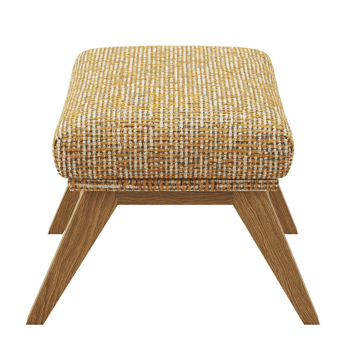 HOCKER mit Holzfüßen - Eichefarben/Honig, Eichenholz/Textil (54/41/41cm) - home24