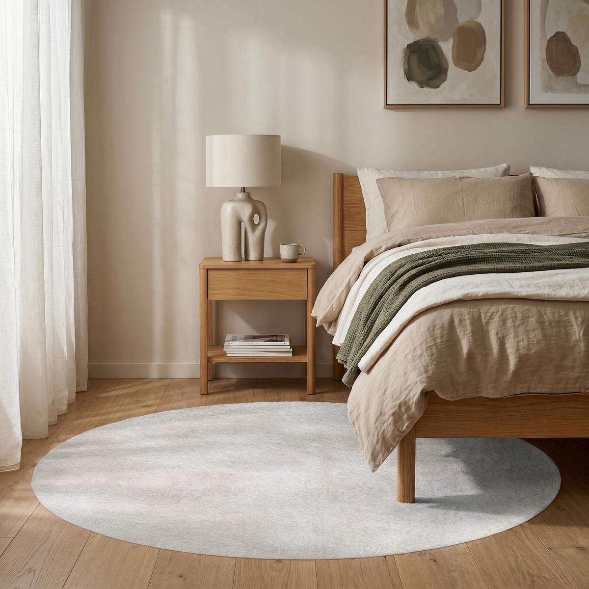 KOBERCE - Jemné - Textúra - Béžová - 150x150 cm - krémová, textil/plast (150/0.4cm) - OnlyWow