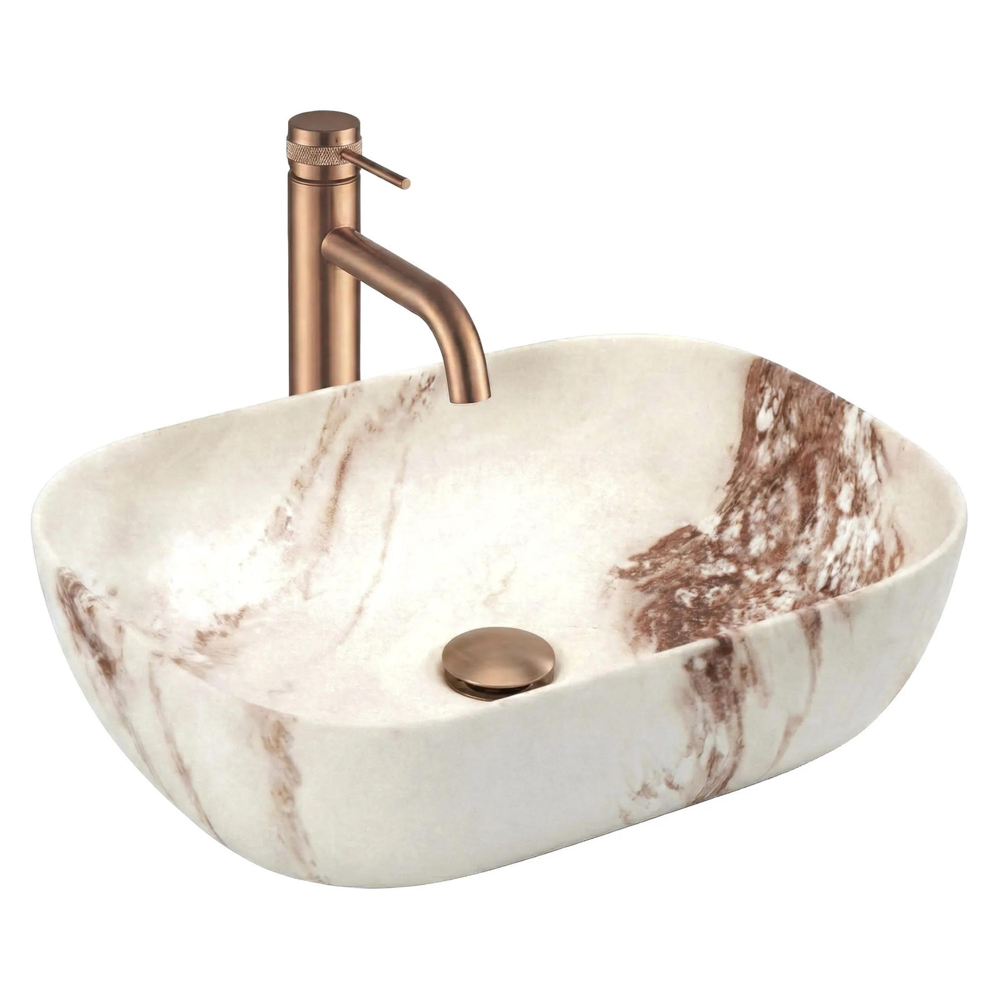 REA Aufsatzwaschbecken Beige 33x13.5x46.5 cm