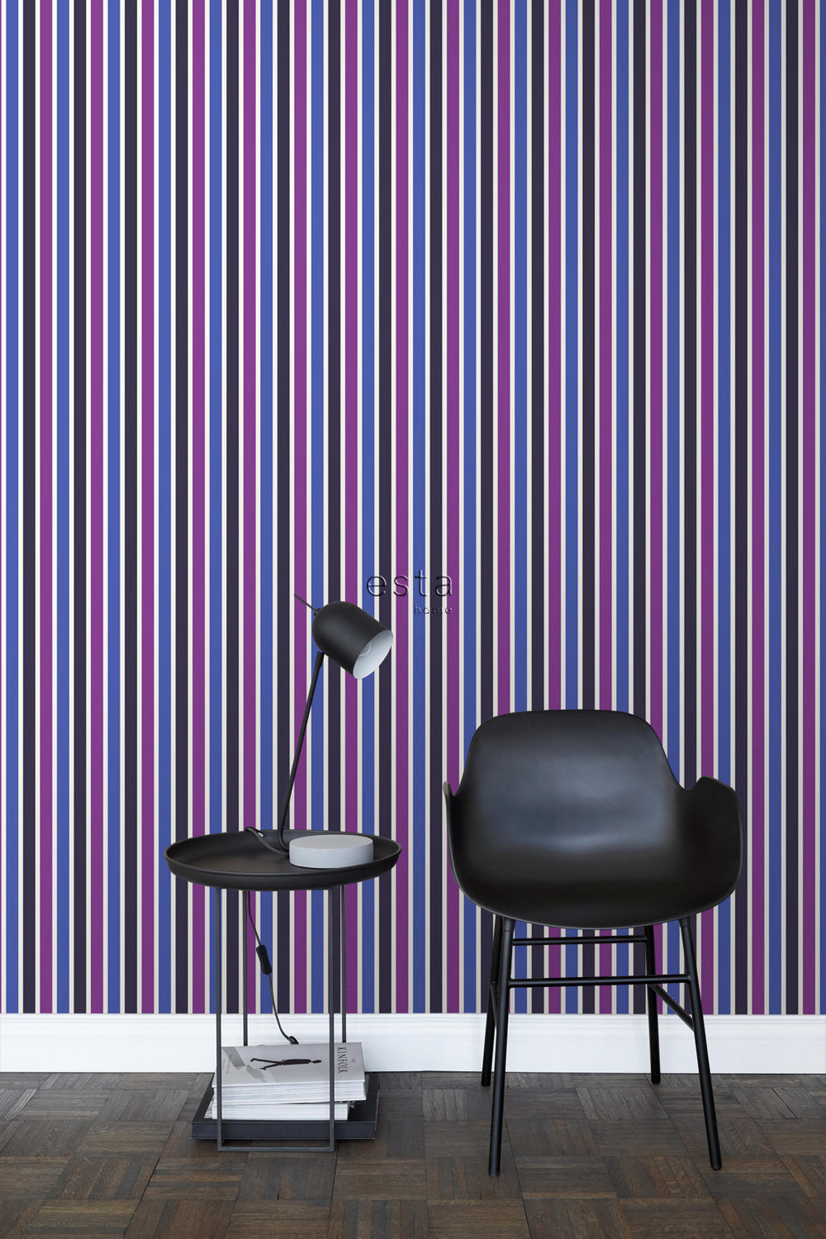 TAPETE Streifen 53 cm x 10.05 m - Blau, Papier (53/1000cm) - ESTAhome