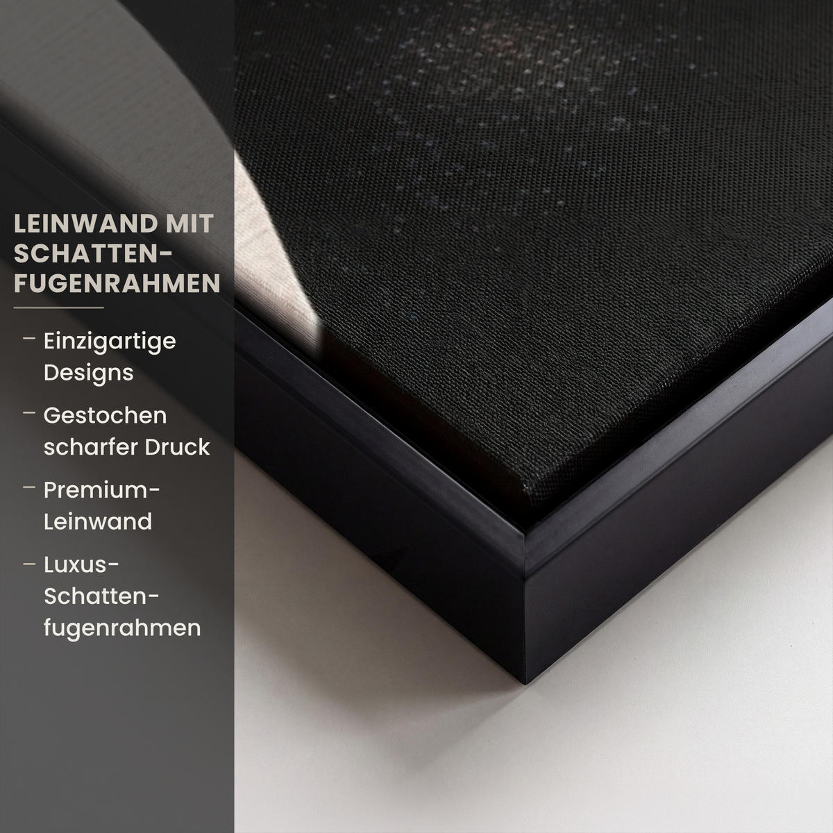 LEINWAND Bilder mit Rahmen - Abstrakt - Japandi - Beige - Modern - 90x90 - Schwarz, Textil (90/90cm) - MuchoWow
