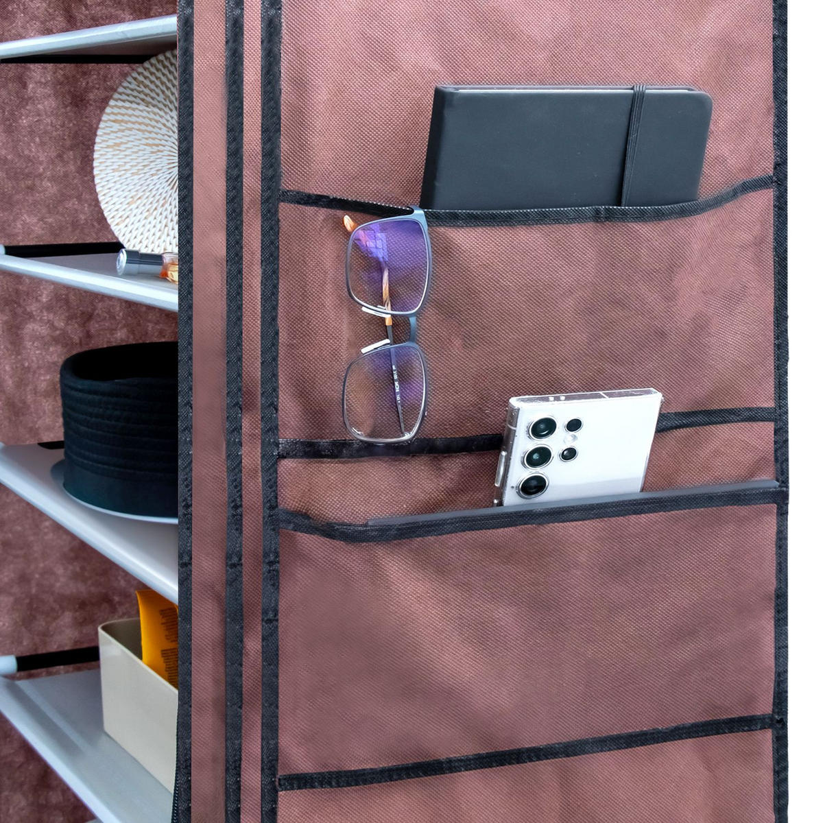 STOFFSCHRANK Faltschrank 170/58/28 cm - Braun, Textil (28/9/58cm) - Intirilife