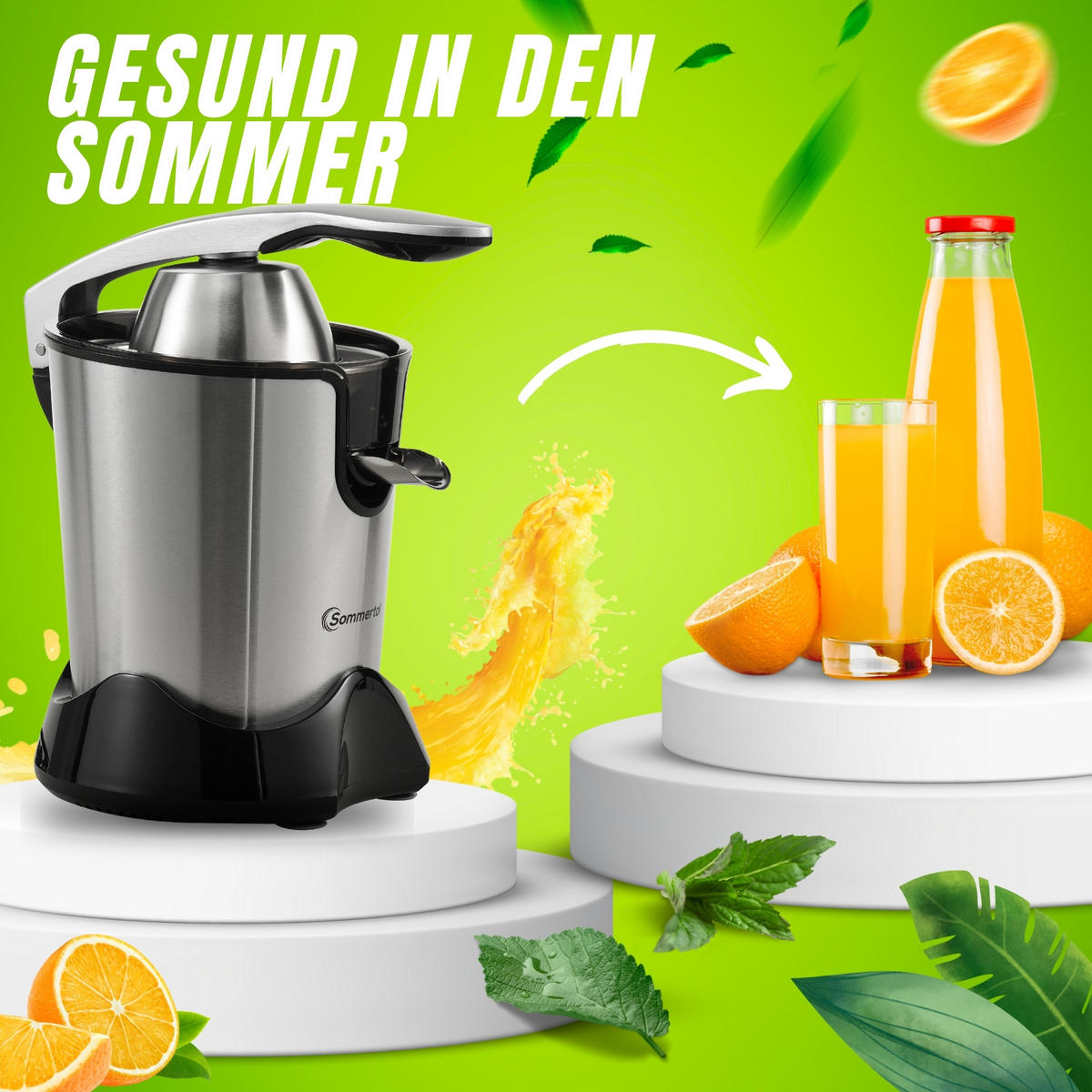 SAFTPRESSE CP850 - Edelstahlfarben, Metall (19/33/19cm) - Sommertal