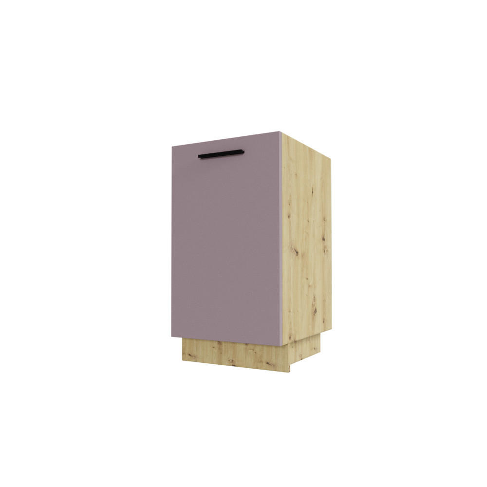 KÜCHENUNTERSCHRANK Bonn Rosé Kupfer Matt / Eiche Artisan Matt 45 / 50 / 82cm - Hellrosa/Eiche Artisan, Holz/Holzwerkstoff (45/82/50cm) - Feldmann-Wohnen
