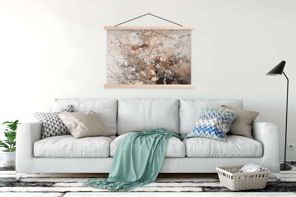 POSTER Mandelblüte - Kunst - Van Gogh - Beige - Abstrakt 120x80 cm - Braun, Textil (120/80/0.15cm) - MuchoWow