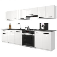 KUCHYNSKÁ linka Italia 2 240 cm, s pracovnou doskou, biela, vysoký lesk - biela s vysokým leskom, drevo (240/143/60cm) - B BELINI GROUP