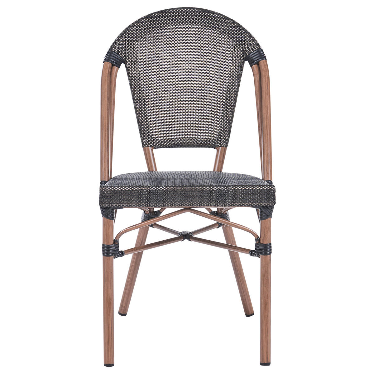 GARTENSTUHL 4er-Set Polyrattan Grau Rifreddo - Grau, Kunststoff (46/88/57cm) - Beliani