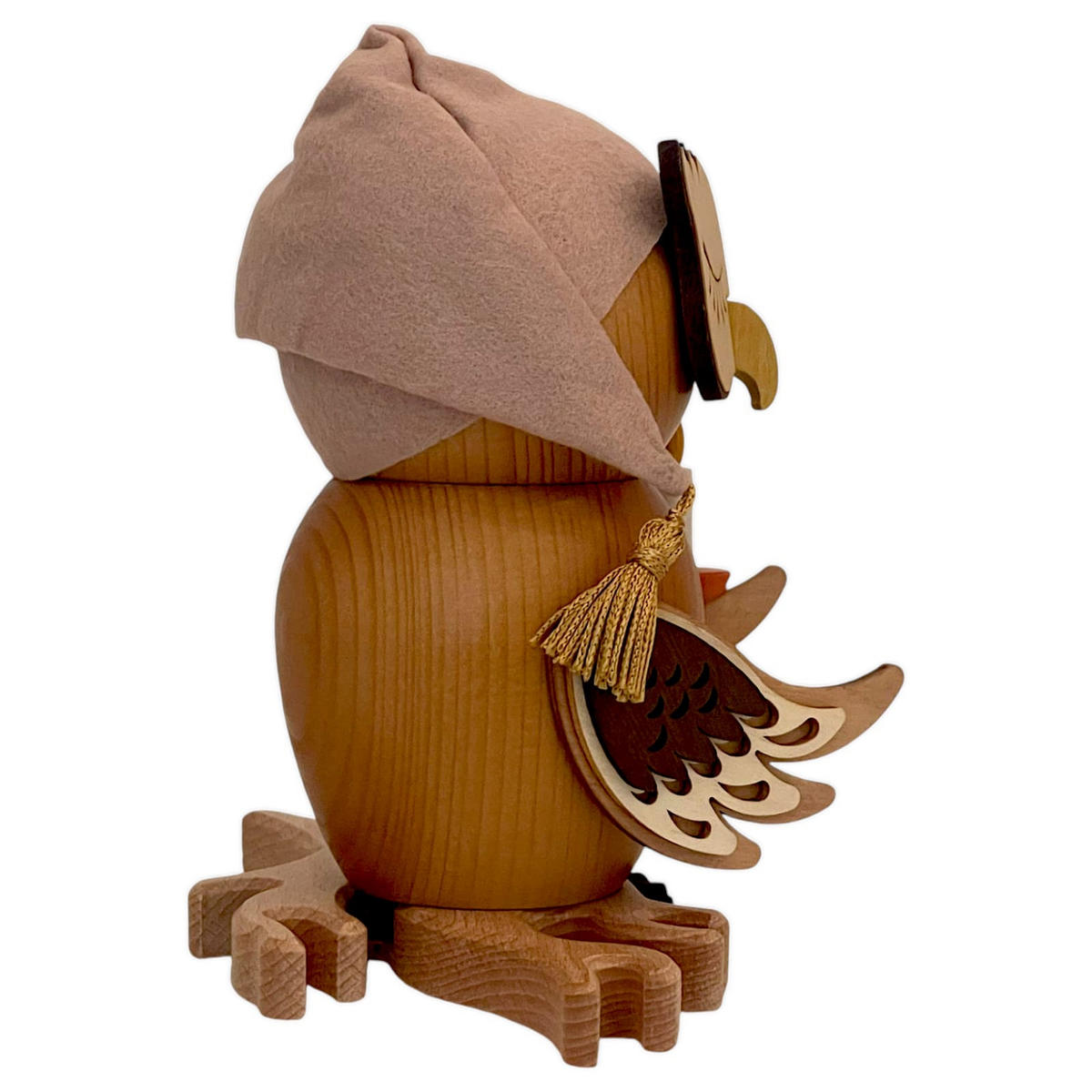 RAUCHFIGUR Eule Schlafmütze 15 cm - Multicolor, Holz (10/15/10cm)