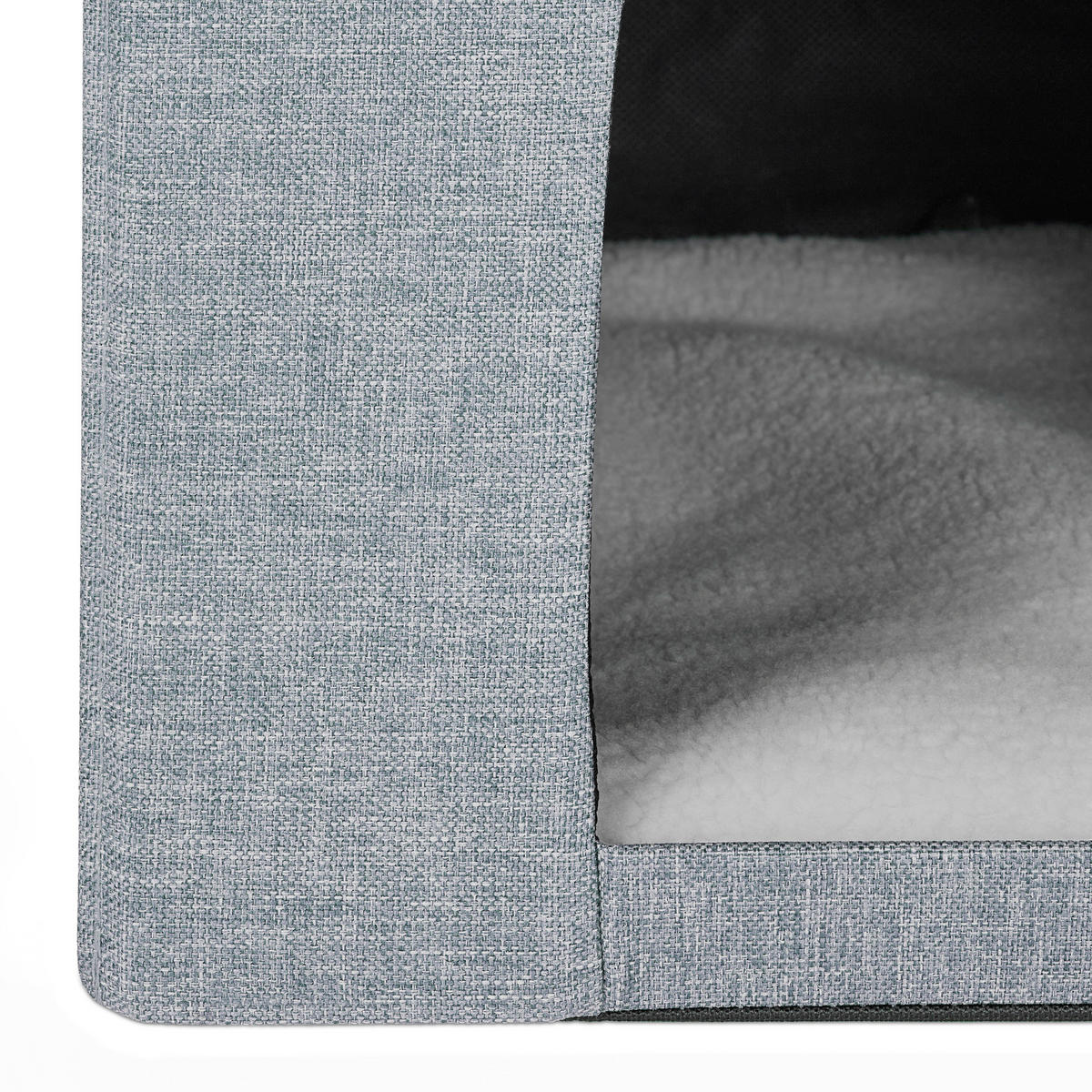 KATZENHÖHLE - Grau, Holzwerkstoff/Textil (37/38.5/37cm) - Relaxdays