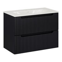 WASCHTISCH Newport-56 - Schwarz, Holzwerkstoff (81/59/40cm) - Lomado