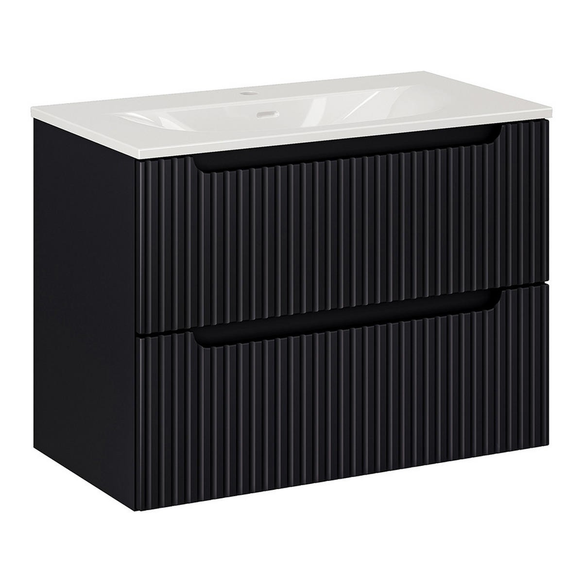 WASCHTISCH Newport-56 - Schwarz, Holzwerkstoff (81/59/40cm) - Lomado