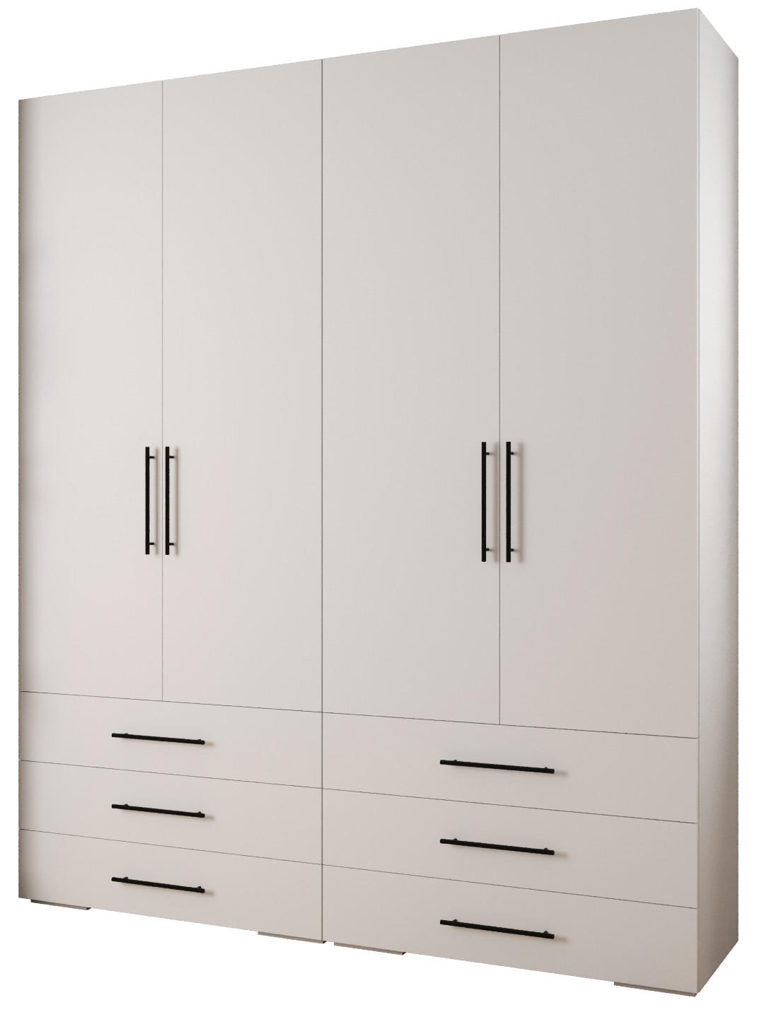 GARDEROBEN-SET 236,7/200/47 - Schwarz/Weiß, Holz/Kunststoff (200/236.7/47cm) - Abiks Möbel