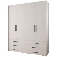 GARDEROBEN-SET 236,7/200/47 - Schwarz/Weiß, Holz/Kunststoff (200/236.7/47cm) - Abiks Möbel