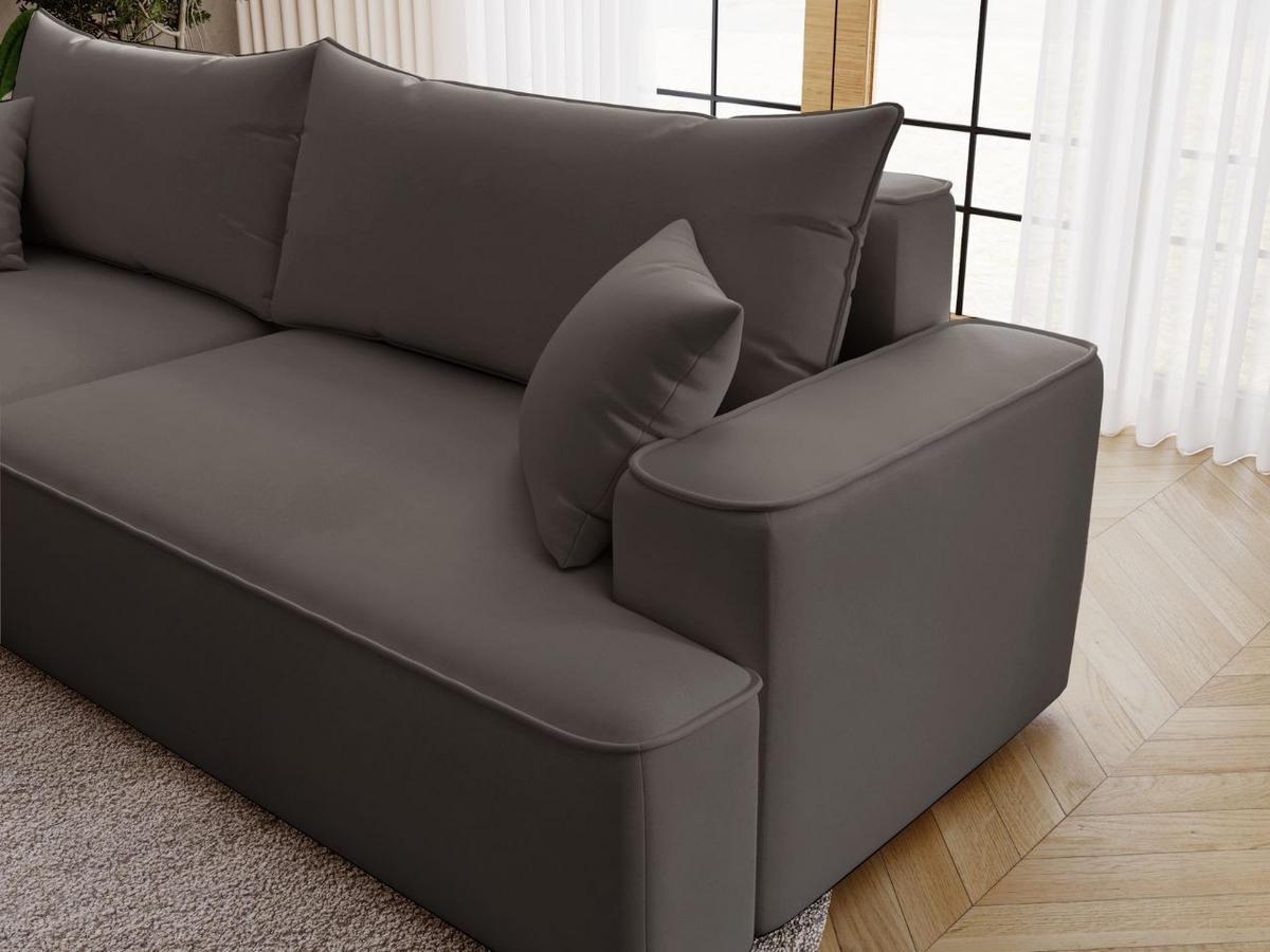 ECKSOFA California Dunkelgrau Links - Dunkelgrau, Holz/Textil (165/270cm) - Graingold