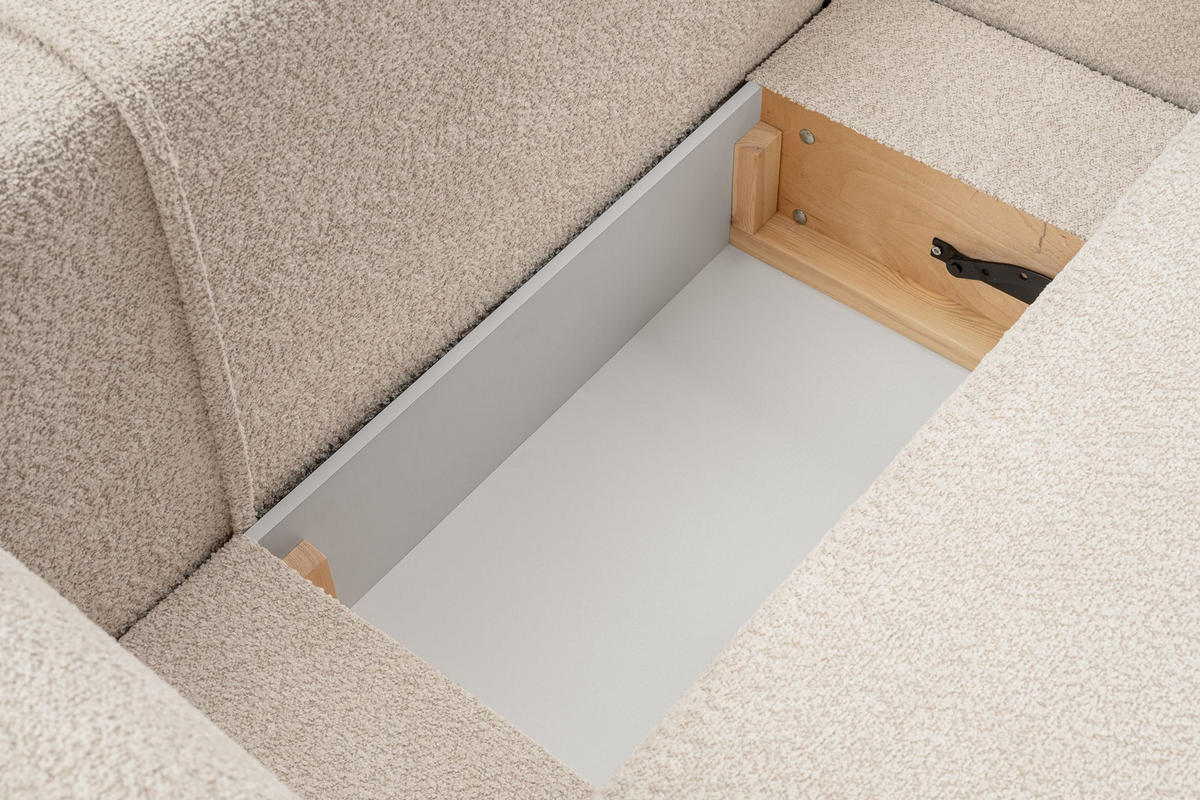ECKSOFA Olena - Creme (Abriamo 3) - Creme, Holzwerkstoff (248/174cm)