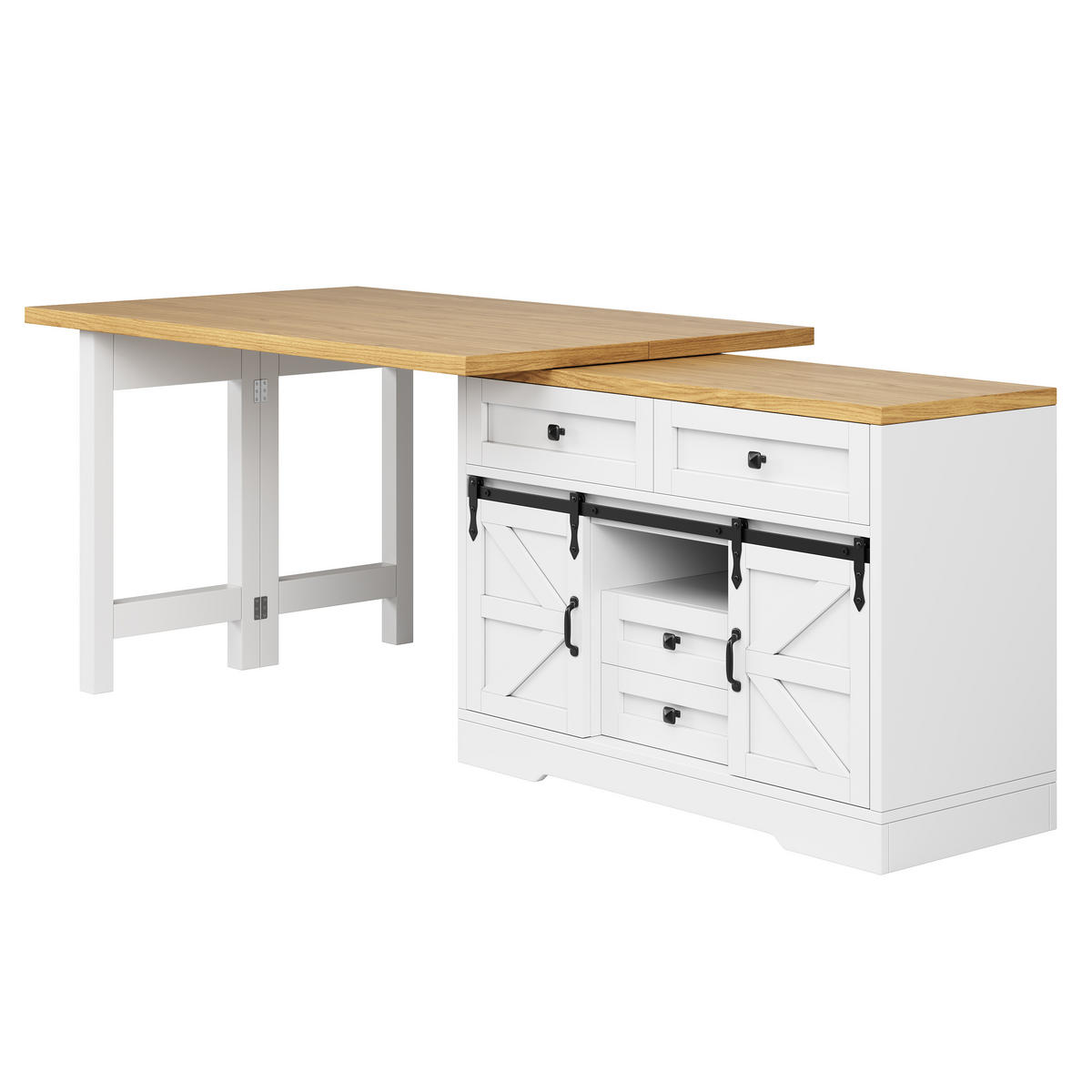 KÜCHENINSEL 360° Drehbar Stauraum Modern - Weiß, Holzwerkstoff (120/72/40cm) - FLIEKS