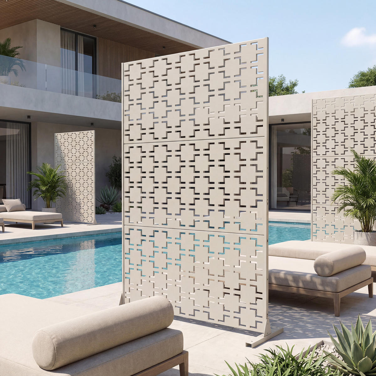 TRENNWAND Basciano - Beige, Metall (120/180cm) - casa.pro