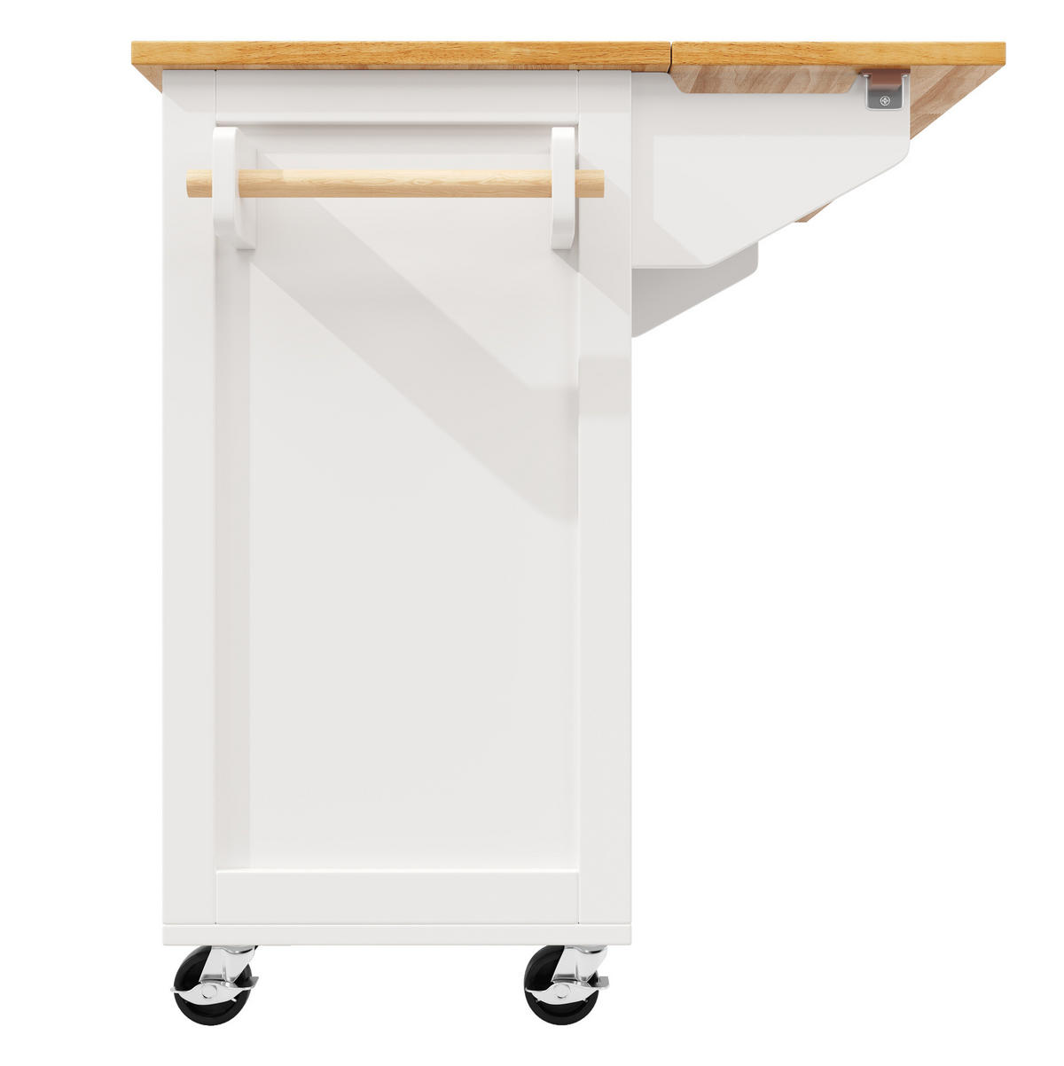 KÜCHENWAGEN aus MDF mit Ausziehplatte & Glastüren, 140/45/73/93,5 cm, Weiß - Weiß, Holzwerkstoff (140/93.5/45cm) - Redom