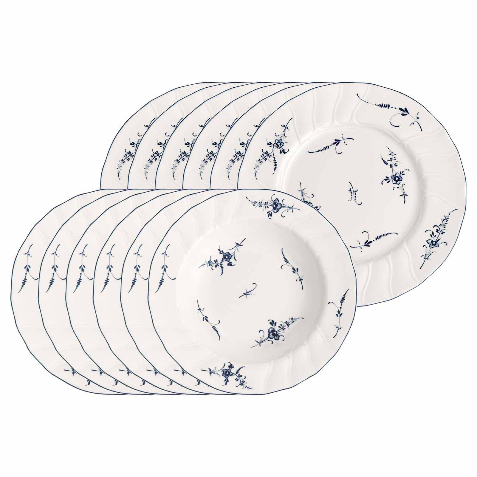 TAFELSERVICE Vieux Luxembourg weiß-blau 12er Set - Blau/Weiß, Keramik (2/2/2cm) - Villeroy & Boch