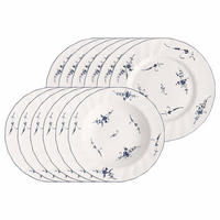 TAFELSERVICE Vieux Luxembourg weiß-blau 12er Set - Blau/Weiß, Keramik (2/2/2cm) - Villeroy & Boch