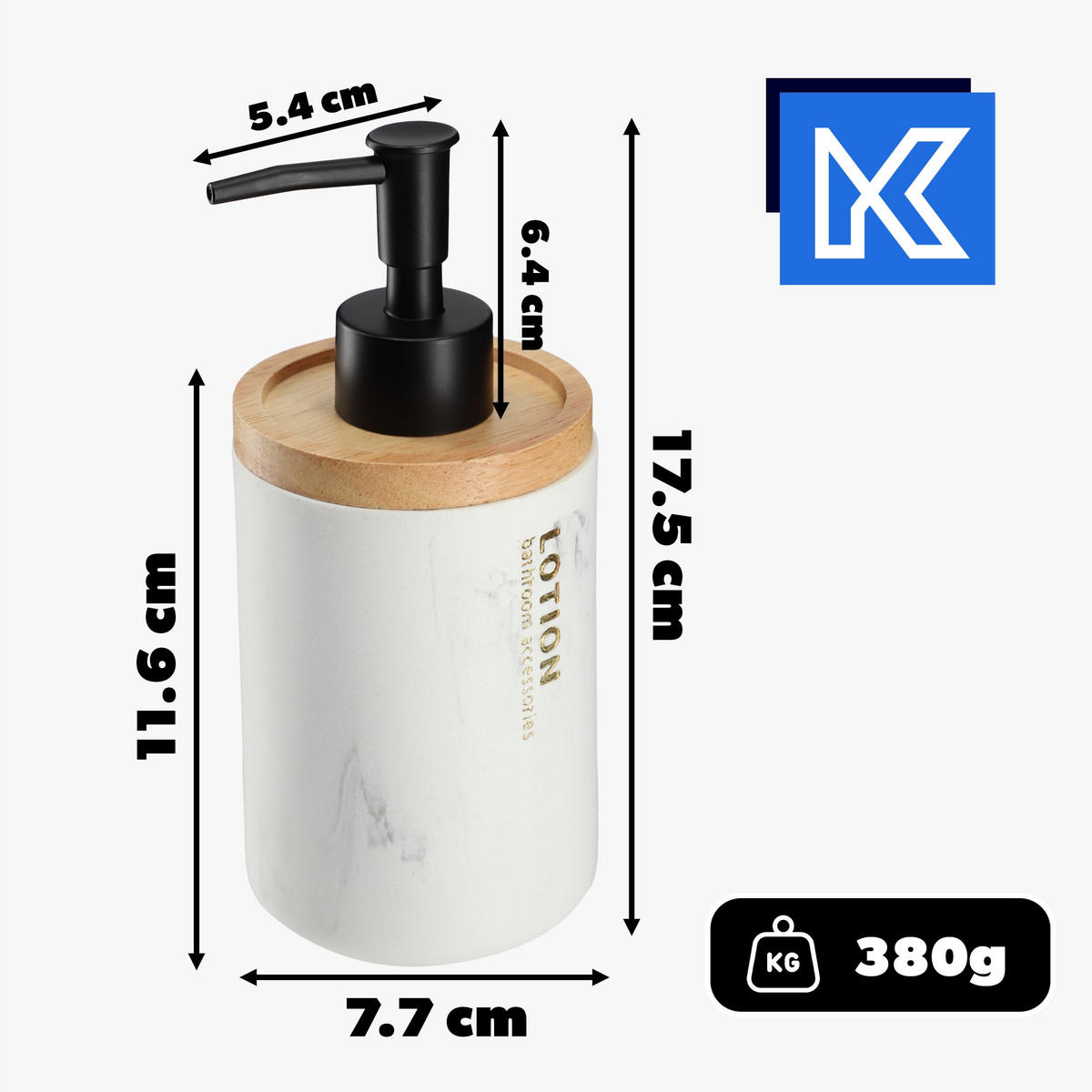 SEIFENSPENDER weiß - Weiß, Kunststoff (8/18cm) - KADAX