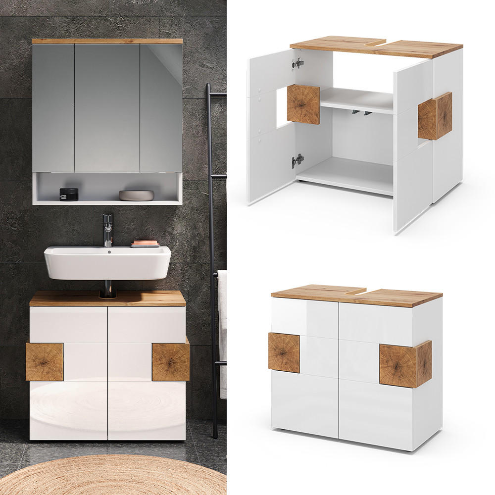 WASCHBECKENUNTERSCHRANK Eden Weiß 73.1 x 64 cm - Weiß, Holzwerkstoff (73.1/64/37cm) - Vicco