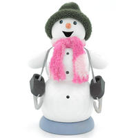 RAUCHFIGUR Schneemann mit Schlittschuhen 13 cm - Multicolor, Holz (6/13/10cm)
