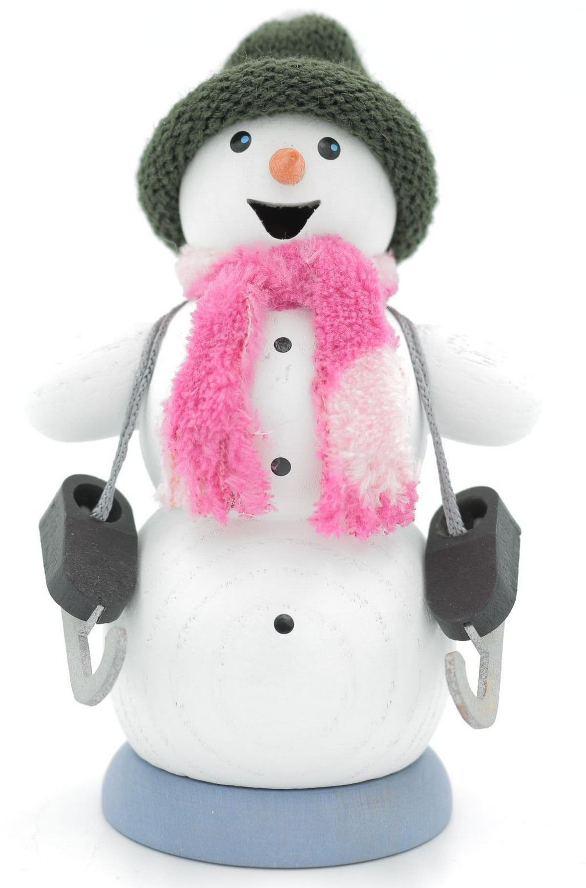 RAUCHFIGUR Schneemann mit Schlittschuhen 13 cm - Multicolor, Holz (6/13/10cm)