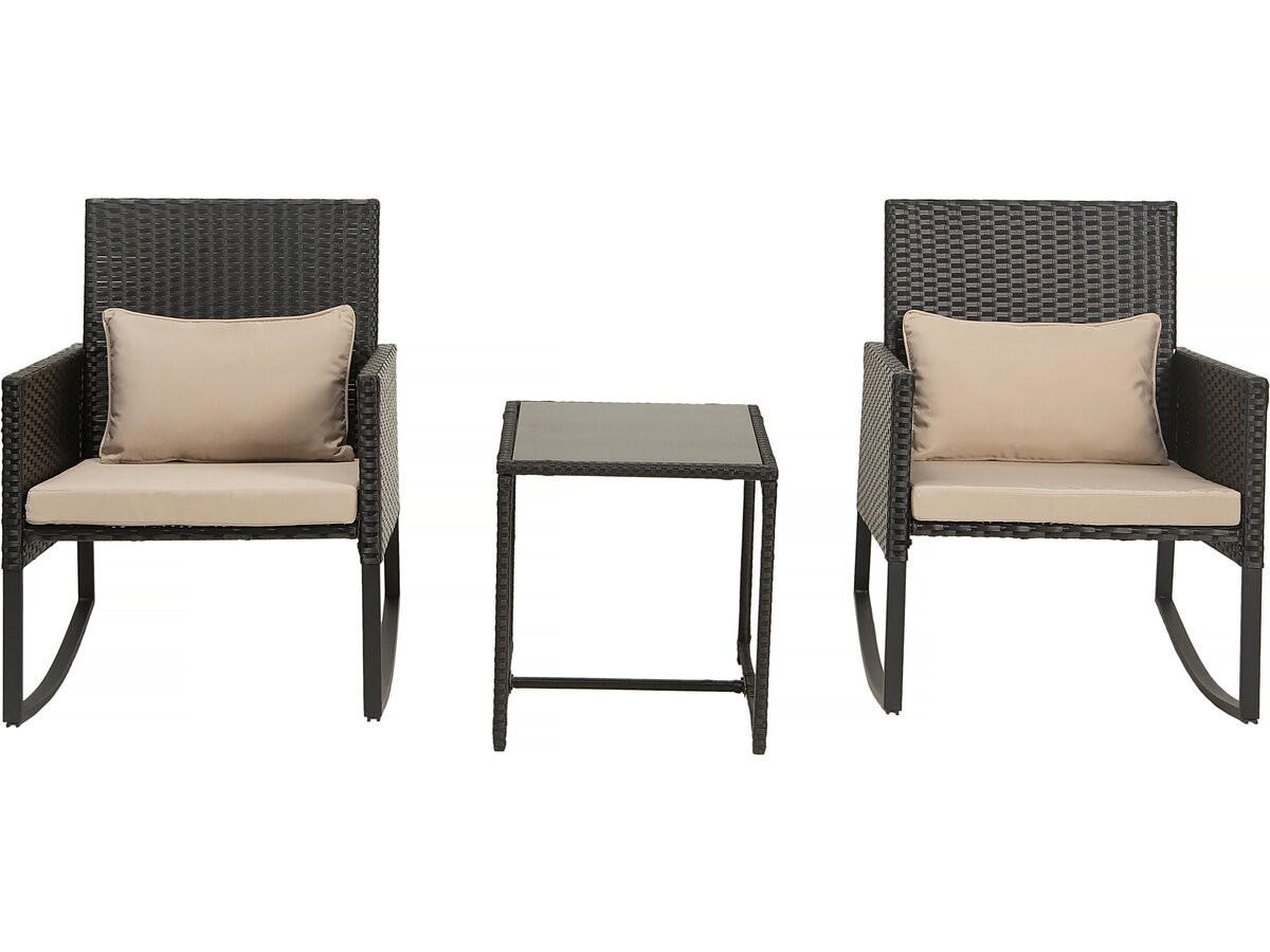LOUNGEGARNITUR Garden 2-Sitzer Schwarz - Schwarz, Metall - Habitat Garten