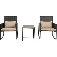 LOUNGEGARNITUR Garden 2-Sitzer Schwarz - Schwarz, Metall - Habitat Garten