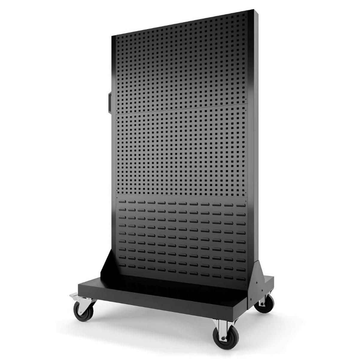 WERKZEUGWAND mobil ENDA Lochwand 155,5x96,5x6,1cm Schwarz - Schwarz, Metall (96.5/155.5/6.1cm) - DELUKE