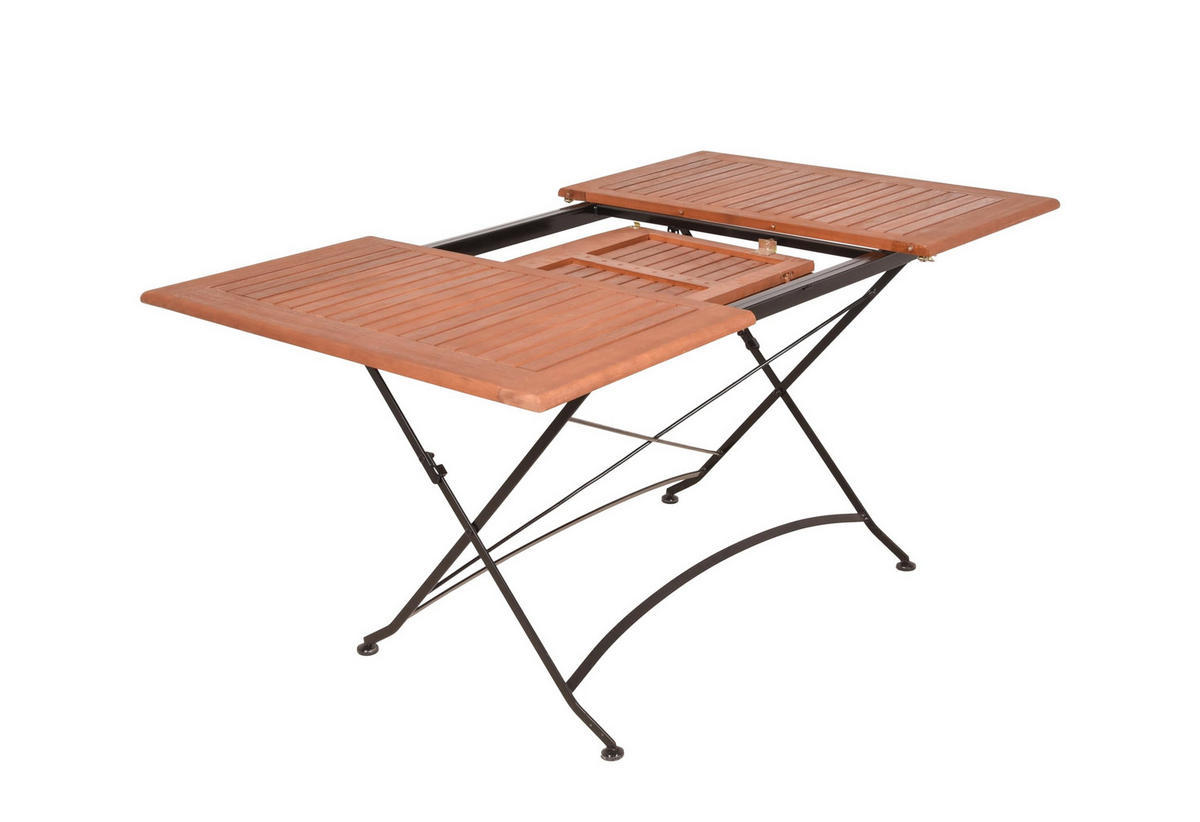 GARTENTISCH Odin Ausziehtisch - Braun, Holz (100/90/74cm) - DELUKE