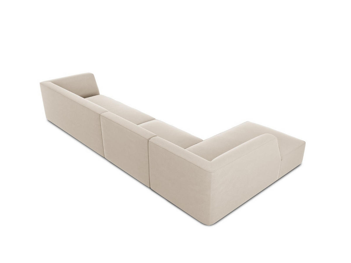 ECKSOFA links Ruby aus Samt beige 5 Sitzplätze - Beige, Textil (180/366cm) - Micadoni