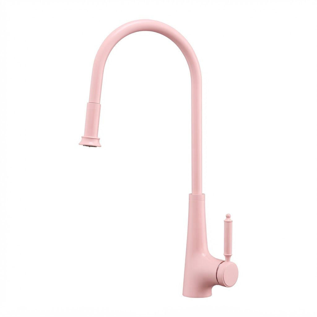 WASCHTISCHARMATUR, 458 x 247 mm, rosa - Pink, Metall (50/8/30cm) - Vallsero