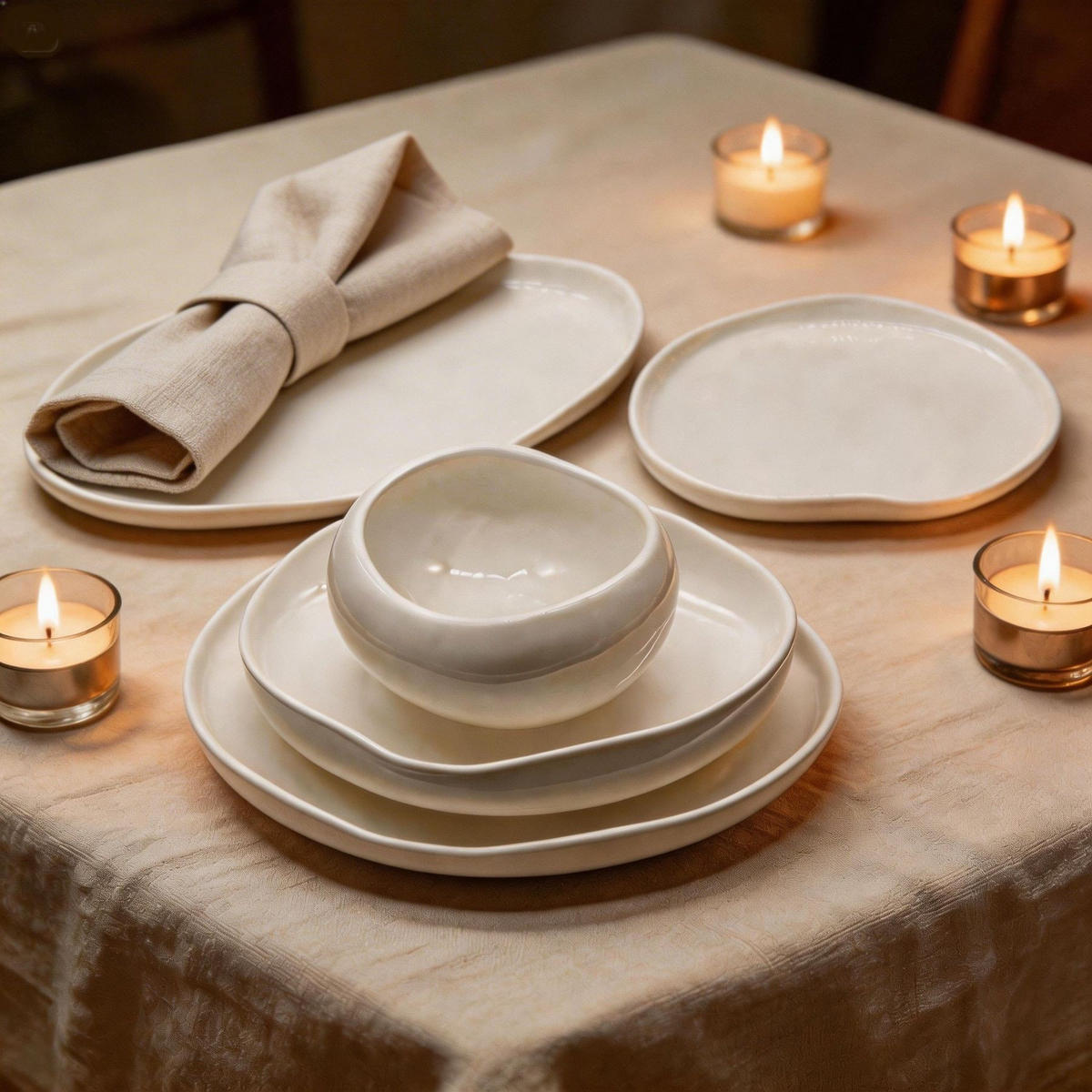 GESCHIRRSET LIVA weiss 27 tlg. - Weiß, Keramik (31/28/36cm) - Mulex