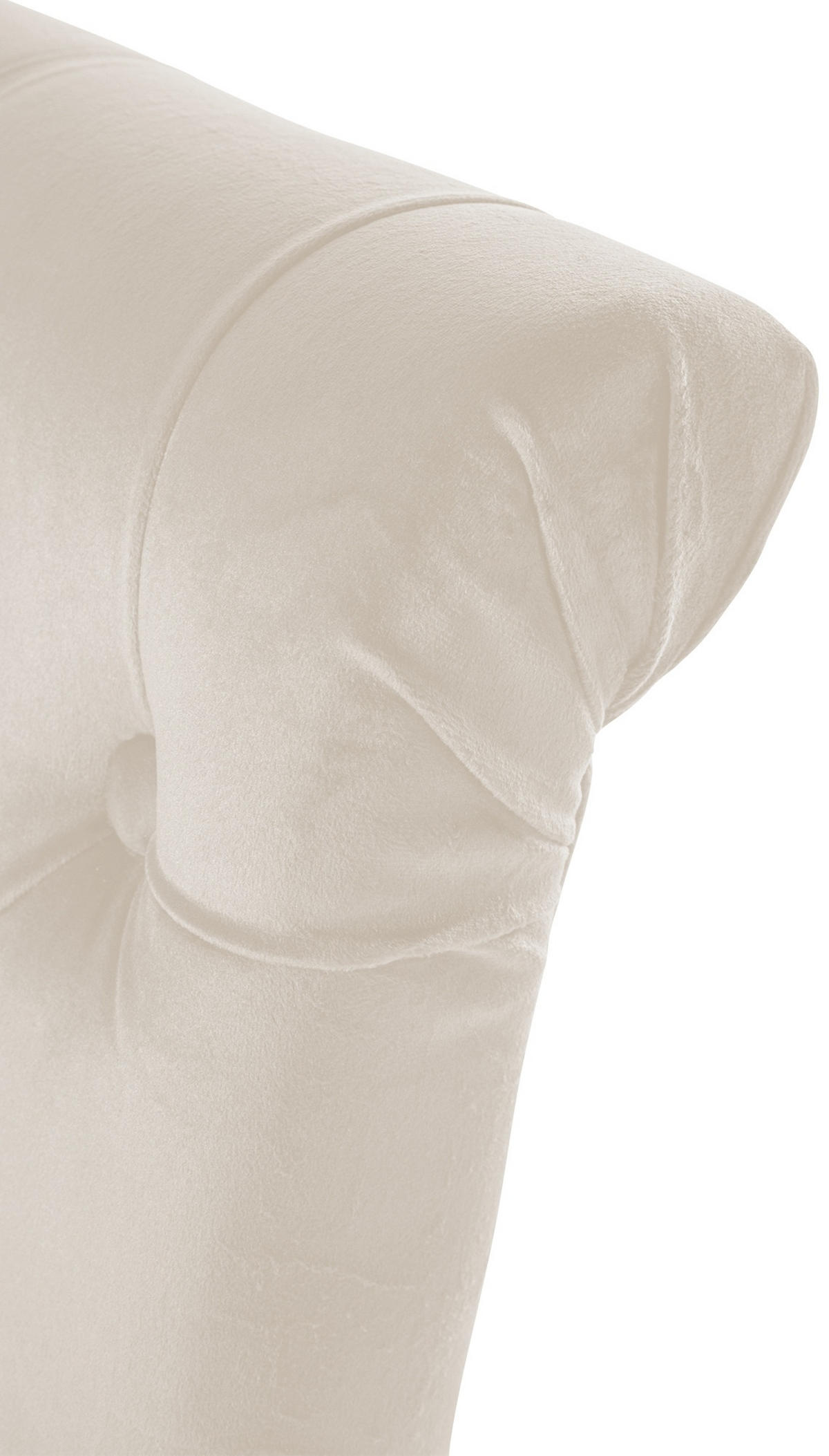 STUHL 2er Set Samt creme - Walnussfarben/Creme, Holz/Textil (45/98/63cm) - CLP