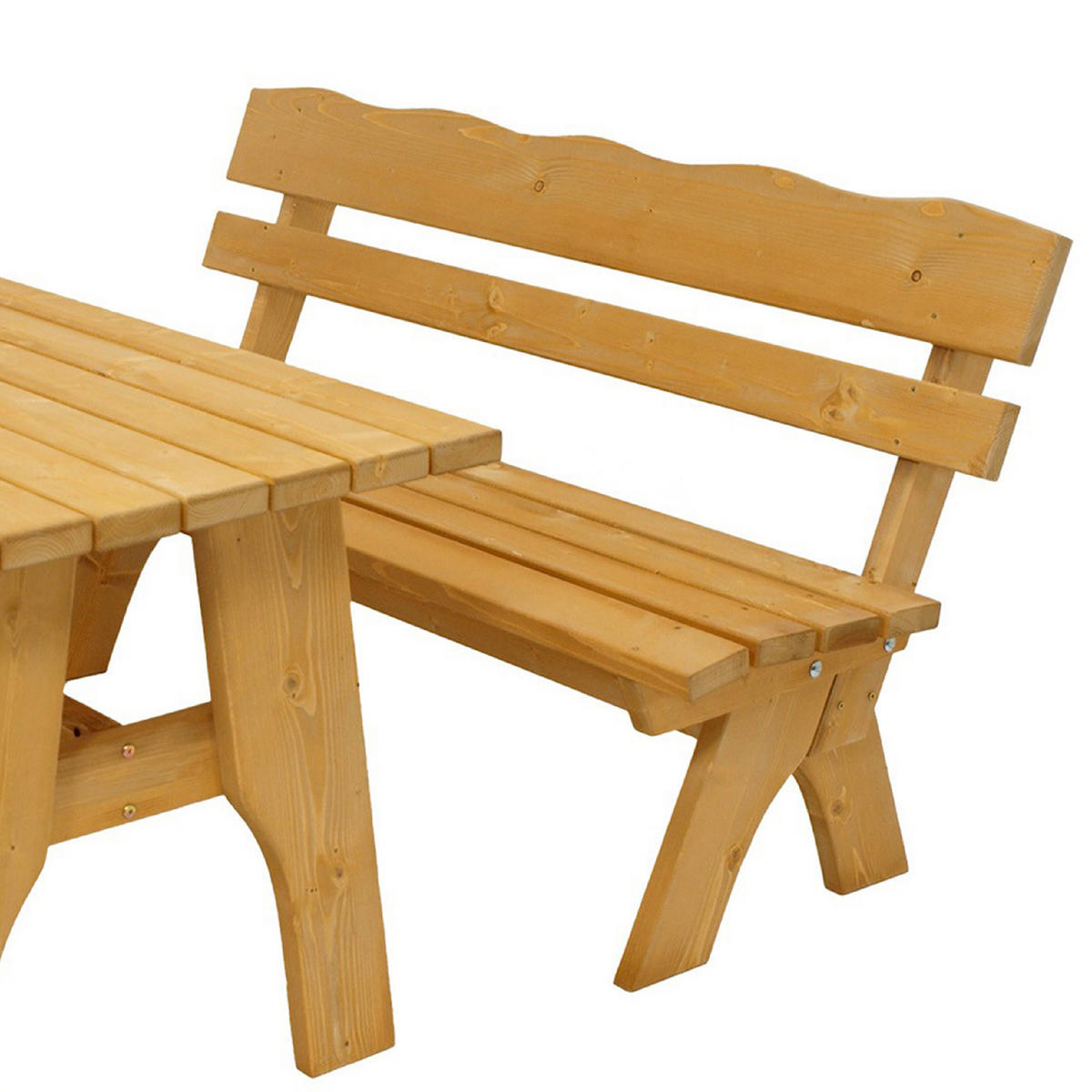 GARTEN-GARNITUR 2-teilig 150cm, Festzelt-Garnitur - Kiefer lackiert - Braun, Holz - TPFGarden